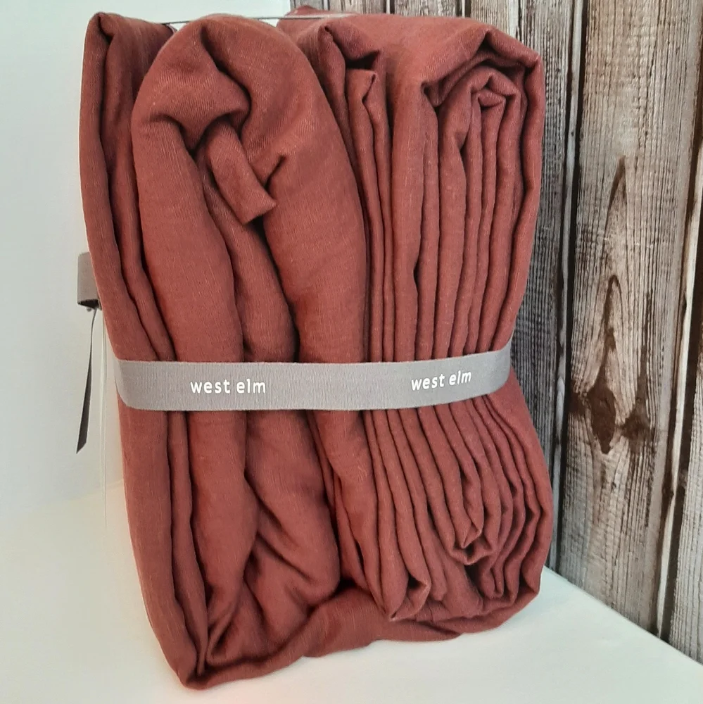 West Elm European Flax Linen King Sheet Set
